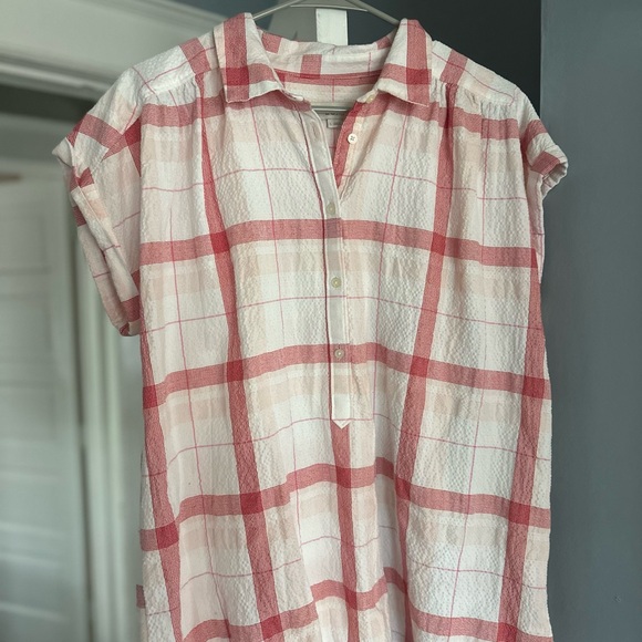 LOFT Red and White Checkered Shirt - Picture 2 of 4